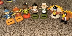 Thanksgiving & Autumn Fall Solar Powered Dancing Toy Figures Lot -7